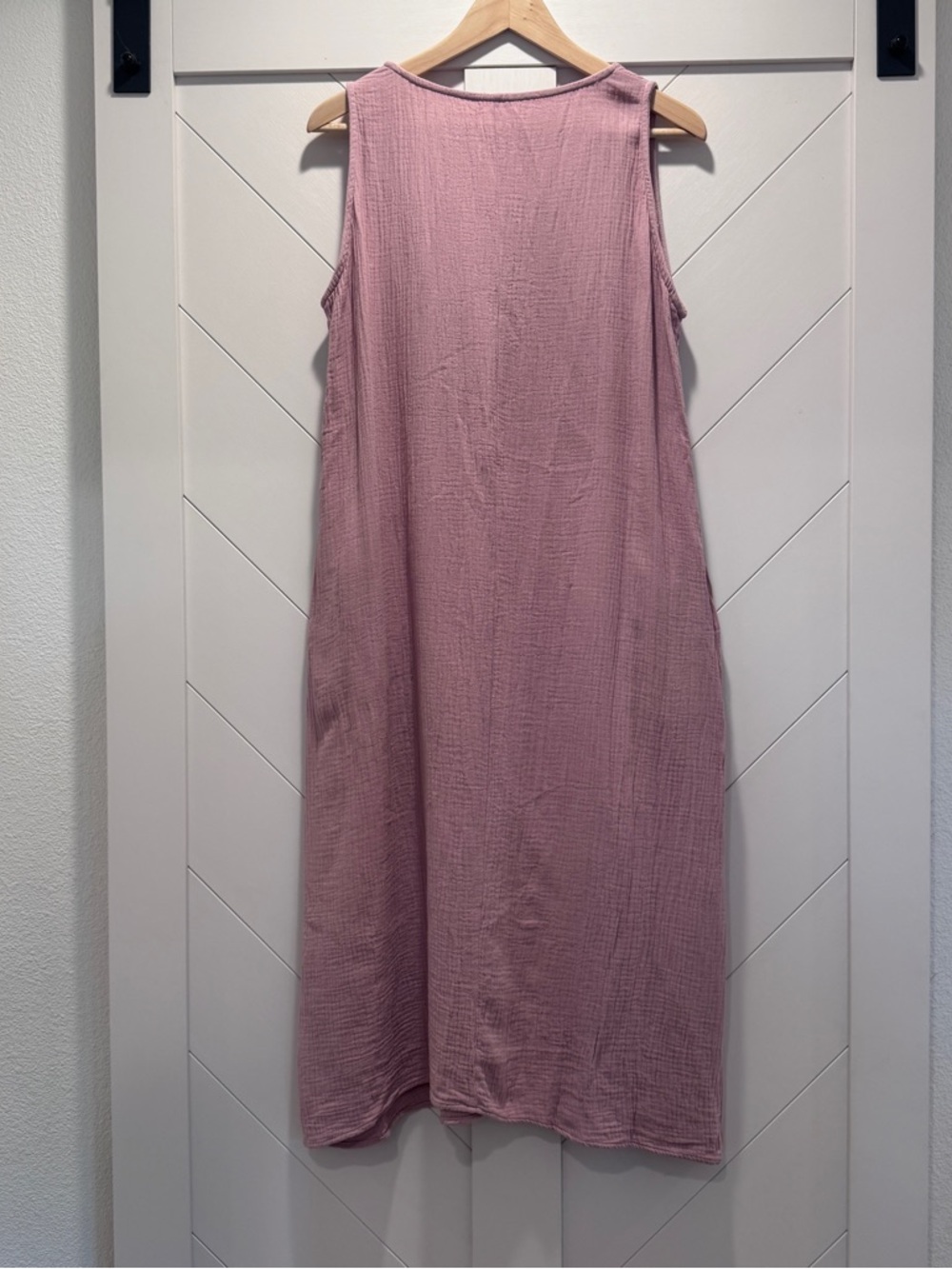 Gauze Sleeveless Midi Dress in Dusty Rose | Coastal Breezy Summer Cottagecore - Picture 5 of 8